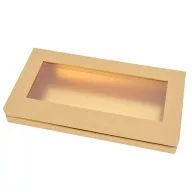 Lapos tégla papírdoboz arany belsővel natúr – kreatív dekorációhoz