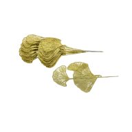 Gingko levél csillámos arany 10db/csomag – koszorúhoz, természetes dekorációhoz