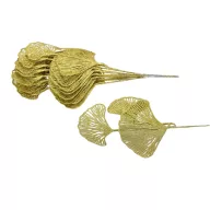 Gingko levél csillámos arany 10db/csomag – koszorúhoz, természetes dekorációhoz