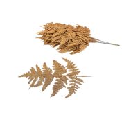 Páfránylevél csillámos réz 12db/csomag – koszorúhoz, természetes dekorációhoz