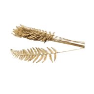 Óriás erdei pajzsika ág matt arany 12db/csomag – virágdekorációhoz, koszorúhoz