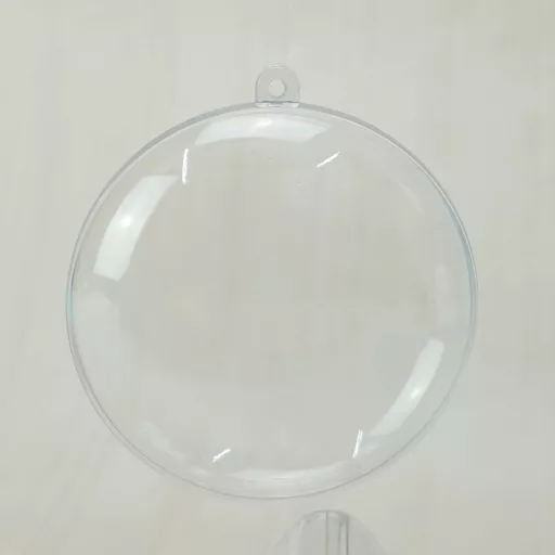 Ajándéktartó szétválasztható gömb műanyag lapos 7x2,5cm 5db/cs – kreatív hobby projektekhez