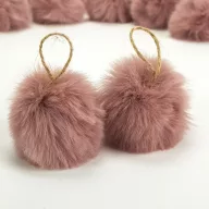 Pihe-puha szőrgombóc 6cm 10db/cs mályva – karácsonyfára, dekorációhoz