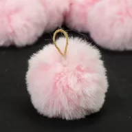 Pihe-puha szőrgombóc 8cm 6db/cs rózsaszín – karácsonyfára, dekorációhoz