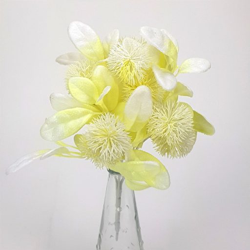 Bogáncs csokor - fehér – virágdekorációhoz, koszorúhoz