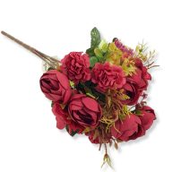 Vegyes csokor bordó – virágdekorációhoz, koszorúhoz