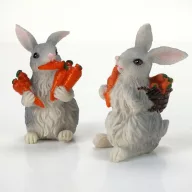 Mohó nyuszi pár répákkal 2db/szett – karácsonyi dekorációhoz