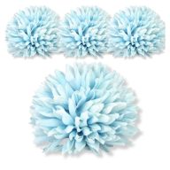 Krizantém fej - pasztell kék 4db/cs – virágdekorációhoz, koszorúhoz