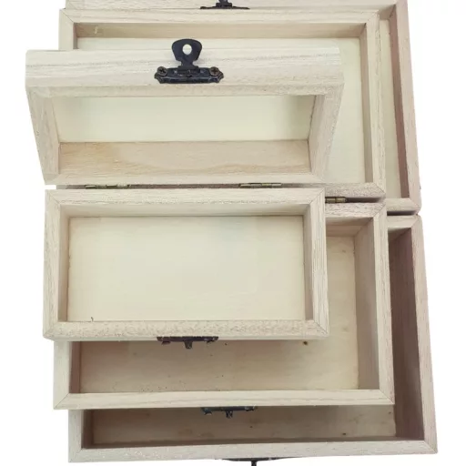 Natúr fadoboz 3db/szett – festéshez, decoupage technikához