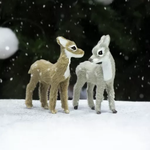 Bambi szürke prémium 9,6cm – karácsonyi dekorációhoz