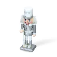 Diótörő ezüst puskás 14cm – karácsonyi dekorációhoz