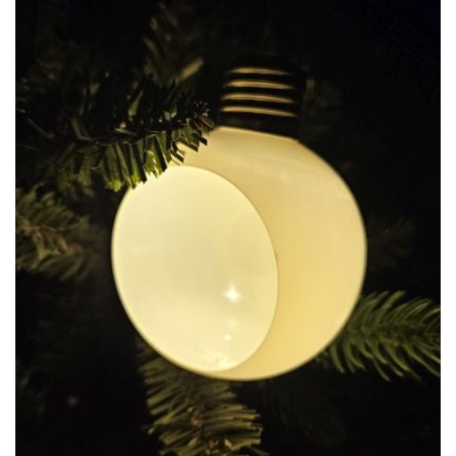 Világítós nyitott díszíthető gömb 9cm – esküvői dekorációhoz