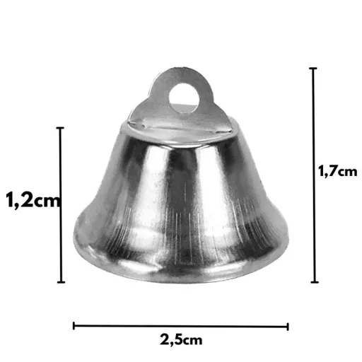 Fém csengő ezüst 2,5cm 1000db/csomag - OKOSÁR!
