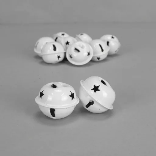 Fém kolomp fehér 2,5x2cm 10db/cs