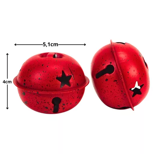 Fém kolomp piros 5cm 50db/csomag - OKOSÁR!