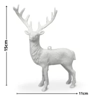 Szarvas csillámos fehér – koszorúhoz, asztaldíszhez