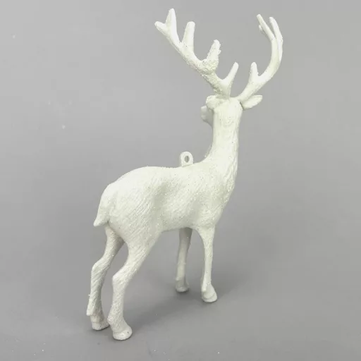 Szarvas csillámos fehér – koszorúhoz, asztaldíszhez