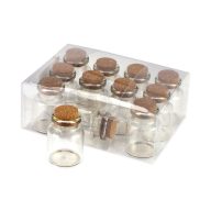 Üvegcse parafadugóval 3*4cm 12db/dob – esküvői dekorációhoz