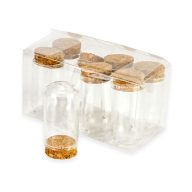 Üvegbúra parafadugóval 3,7*7cm 8db/dob – esküvői dekorációhoz