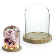 Üvegbúra fa talppal 11*15cm – esküvői dekorációhoz