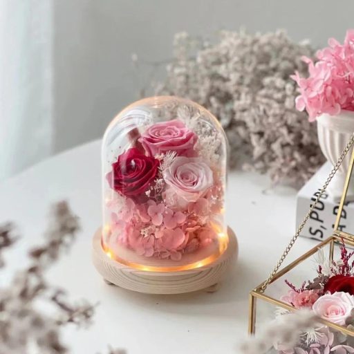 Üvegbúra fa talppal 11*15cm – esküvői dekorációhoz