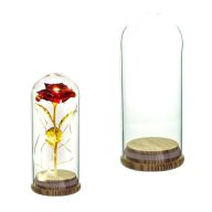 Üvegbúra fa talppal 6,5*15cm – esküvői dekorációhoz