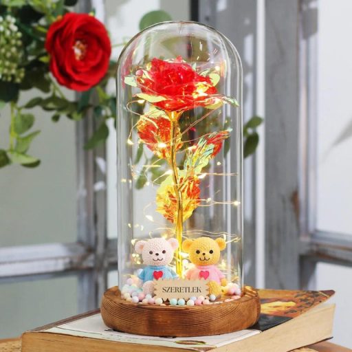 Üvegbúra fa talppal 6,5*15cm – esküvői dekorációhoz