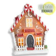  Mézeskalács házikó cukorkás világítós-zenélős   – karácsonyi dekorációhoz