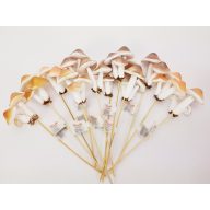 Pálcikás gomba dekoráció fényes 12db/dob – őszi dekorációhoz