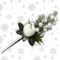 Téli pick - havas almával bogyókkal – virágdekorációhoz, koszorúhoz