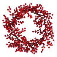 Piros bogyós koszorú 35cm – koszorúkészítéshez – Koszorú alapok, asztal- és ajtódísz kellékek