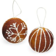 Mézeskalács dísz - gömb szett 2db/szett – karácsonyfára, dekorációhoz