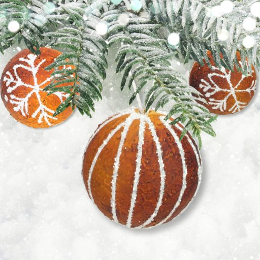 Mézeskalács dísz - gömb szett 2db/szett – karácsonyfára, dekorációhoz