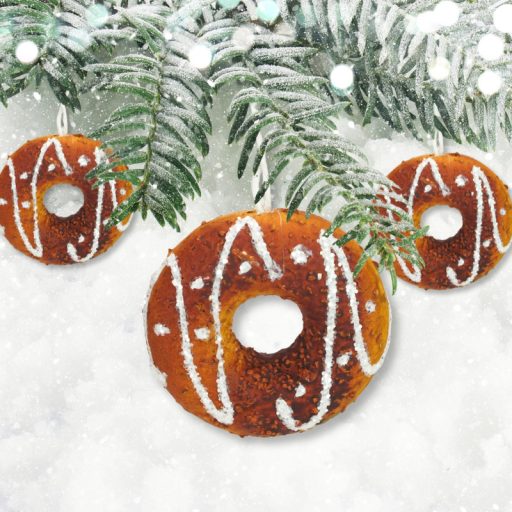 Mézeskalács dísz - fánk kicsi – karácsonyfára, dekorációhoz