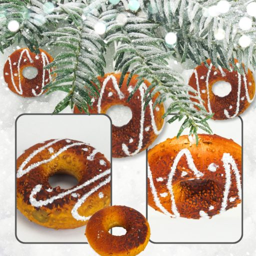 Mézeskalács dísz - fánk kicsi – karácsonyfára, dekorációhoz