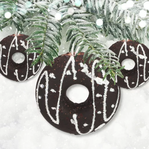 Mézeskalács dísz - csokis fánk – karácsonyfára, dekorációhoz