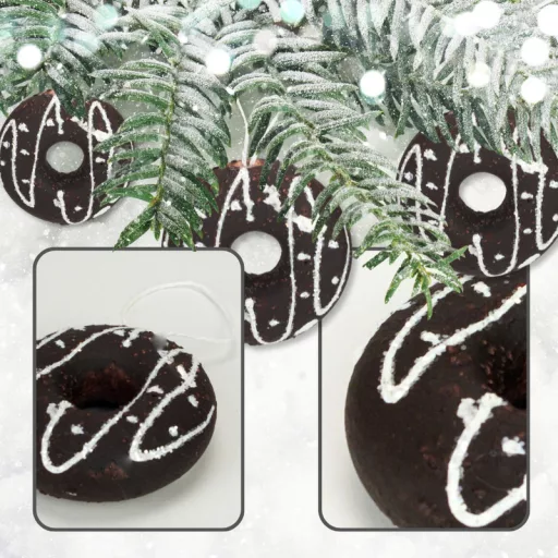 Mézeskalács dísz - csokis fánk – karácsonyfára, dekorációhoz