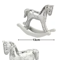 Hintaló kicsi - fehér-ezüst – karácsonyi dekorációhoz