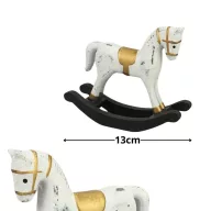 Hintaló kicsi - fehér-arany – karácsonyi dekorációhoz