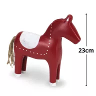 Piros-fehér fa ló 23cm – karácsonyi dekorációhoz – Szezonok, alkalmak