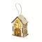Házikó fából ledvilágítással vintagefehér – karácsonyi dekorációhoz