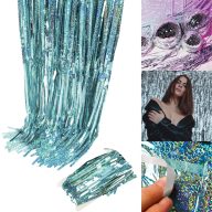 Csillámos fólia függöny ezüst 1mx2m – koszorúkészítéshez