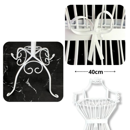 Fém próbababa - fehér 160cm – esküvői dekorációhoz