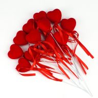 Beszúrós bársony szív 4,5cm 12db/csomag – anyák napi dekorációhoz