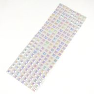 Gyöngyházas öntapadós kockák 200db/lap - fehér – ékszerkészítéshez, dekorációhoz