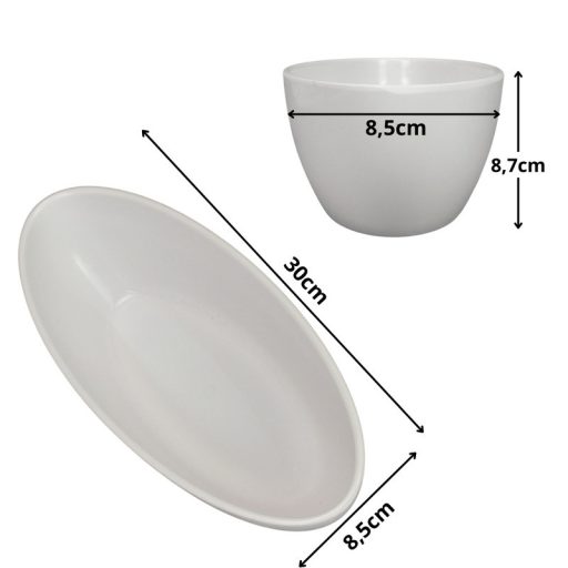 Fehér dekor tál 30x8,5cm – kosárfonáshoz, dekorációhoz