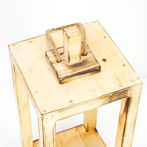 Dekorálható fa lanterna zárt tetővel 15x15x36cm – karácsonyi – karácsonyi dekorációhoz és ünnepi díszítéshez – Papelito.hu