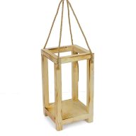 Dekorálható fa lanterna nyitott tetővel 15x15x28cm – karácsonyi dekorációhoz és ünnepi díszítéshez – Papelito.hu