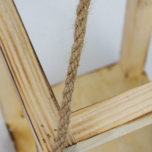 Dekorálható fa lanterna nyitott tetővel 15x15x28cm – karácsonyi dekorációhoz és ünnepi díszítéshez – Papelito.hu