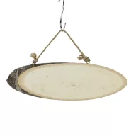  Akasztós fa szelet ovál, kisebb méret (16–30 cm), kérges szélű, zsinóros akasztóval – gravírozáshoz, dekupázshoz és festéshez